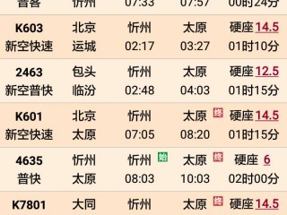运城列车时刻表(k4458次列车时刻表)