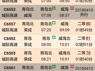 青岛到济南动车时刻表(青岛至济南高铁时刻表及价格)